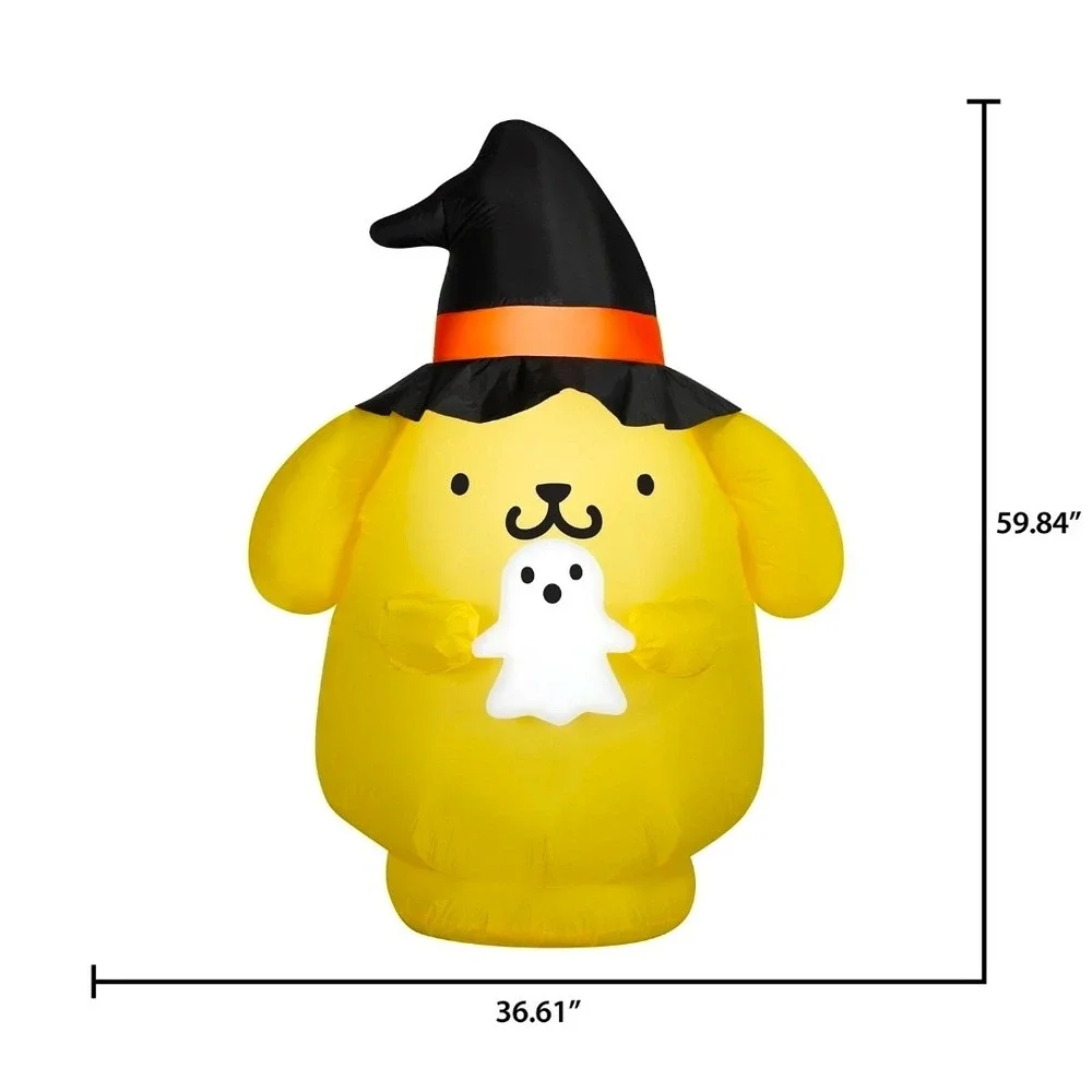 Hello Kitty Friends Pompompurin Halloween Inflatable 5 ft Ghost blow Up Gemmy - Picture 4 of 5